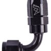 AN 90-Degree Max Flow Swivel Hose End [-6 AN Female to -6 AN Hose, Black]